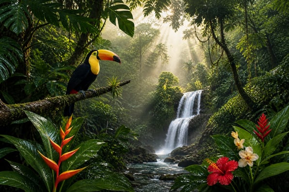 Costa Rican rainforest landscape on a seven-day nature itinerary