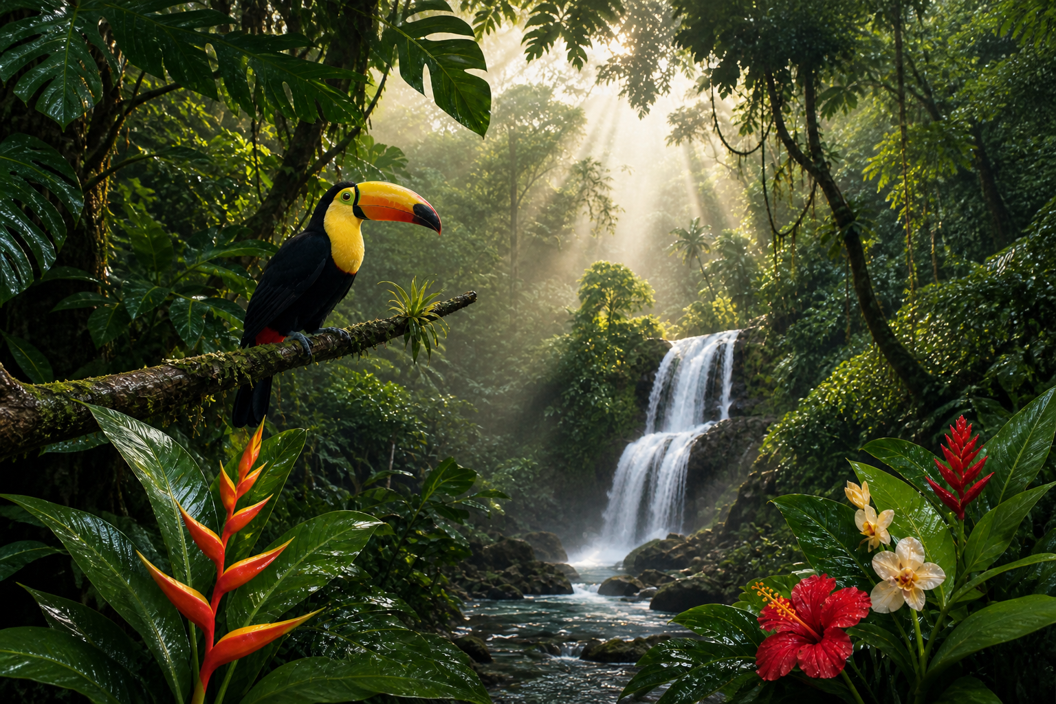 Costa Rican rainforest habitat for sloths and other wildlife