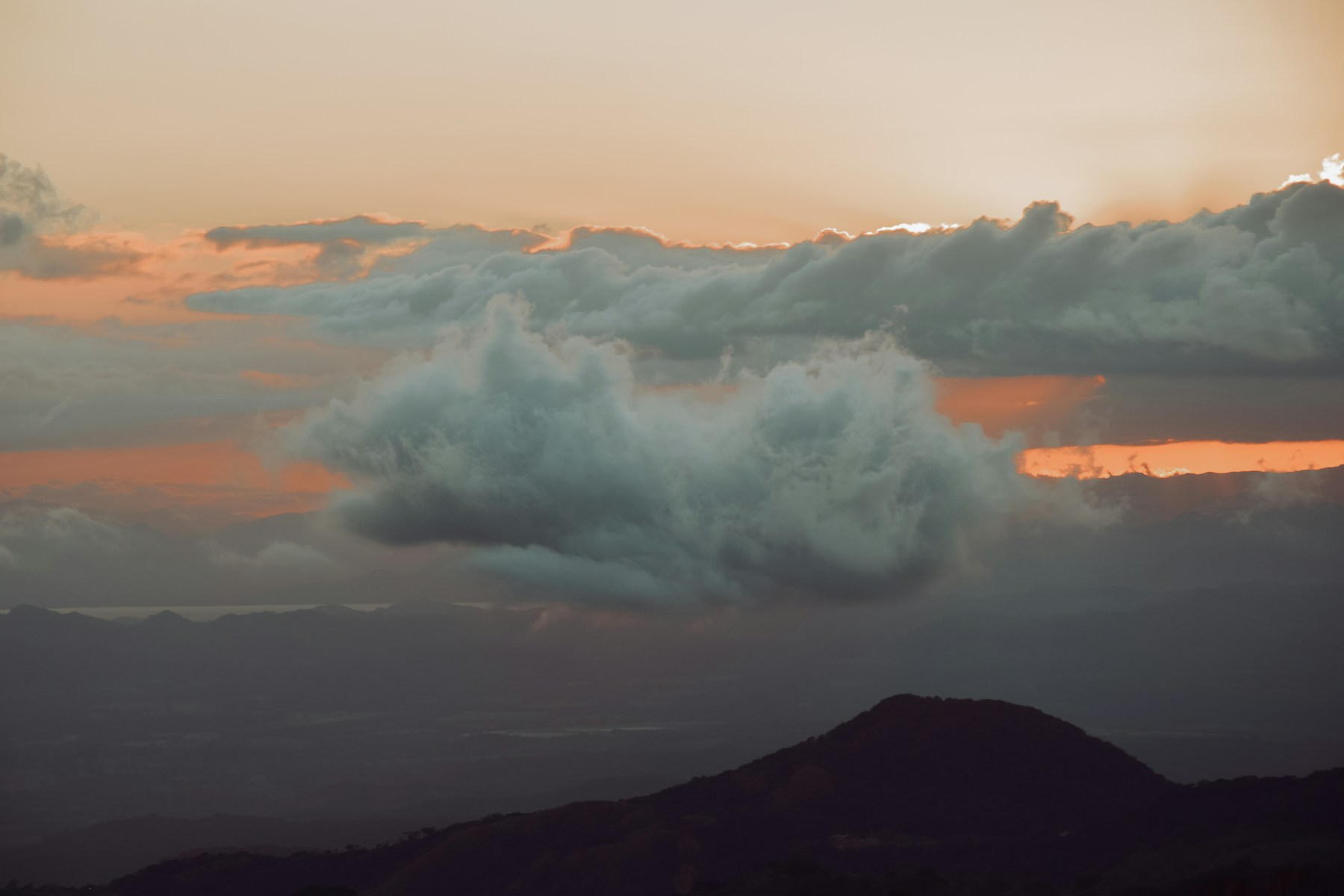 Mountain sunset over Monteverde, Costa Rica